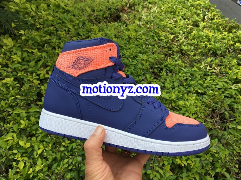 Authentic Air Jordan 1 High Retro GS Orange Blue